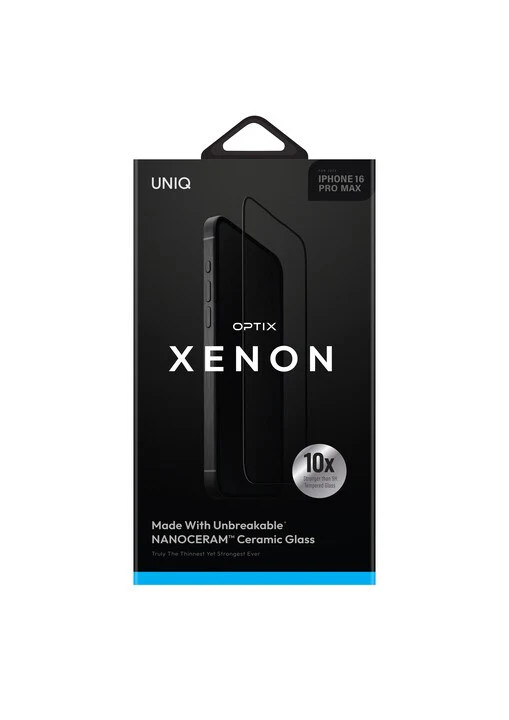 UNIQ OPTIX XENON MADE WITH UNBREAKABLE NANOCERAM CERAMIC GLASS FOR 2024 IPHONE 16 PRO | CLEAR